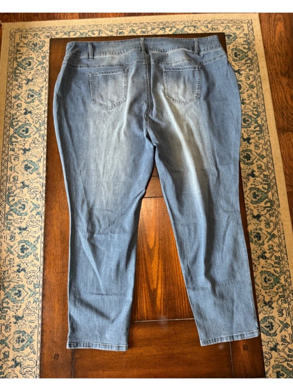 Avenue Denim Jeans High Rise Jegging Skinny Jeans Stretch Faded Faux Pockets 30 - Picture 7 of 7